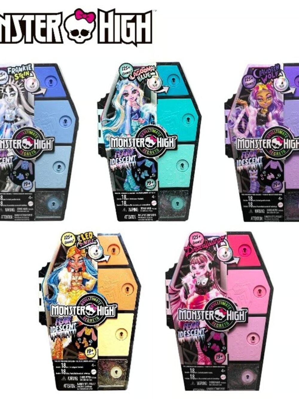 Monster High Skulltimate Secrets Fearidescent COMPLETE SET -5 pcs NEW